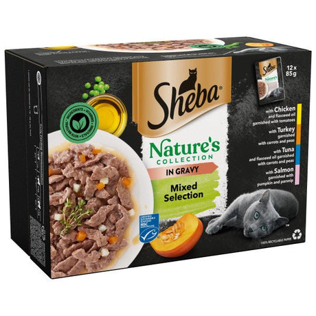 Sheba Nature's Collection Mixed Selection in Gravy Pouches 4x (12x85g), Sheba,