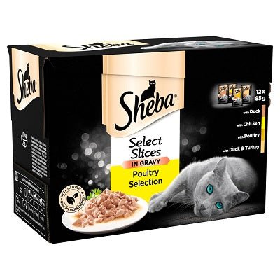Sheba Select Slices in Gravy Poultry Collection 4 x 12 x 85g, Sheba,