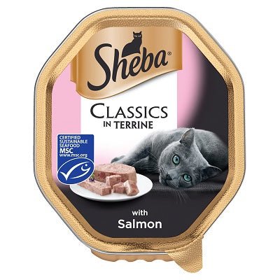Sheba Tray Classic Terrine Salmon 22 x 85g, Sheba,