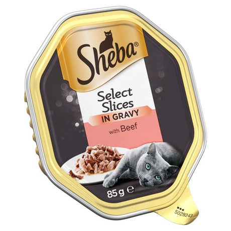 Sheba Tray Select Slices Beef in Gravy 22 x 85g, Sheba,