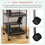 Small Animal Cage with Hammock & Wheels: Pets Home, PawHut,