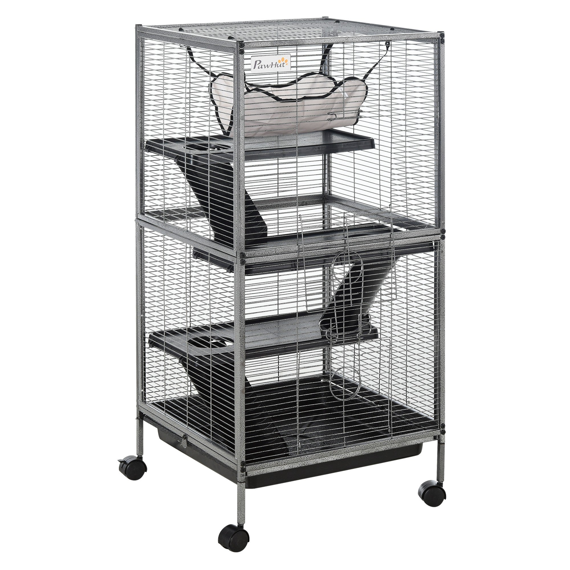 Small Animal Cage with Hammock & Wheels: Pets Home, PawHut,