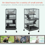 Small Animal Cage with Hammock & Wheels: Pets Home, PawHut,