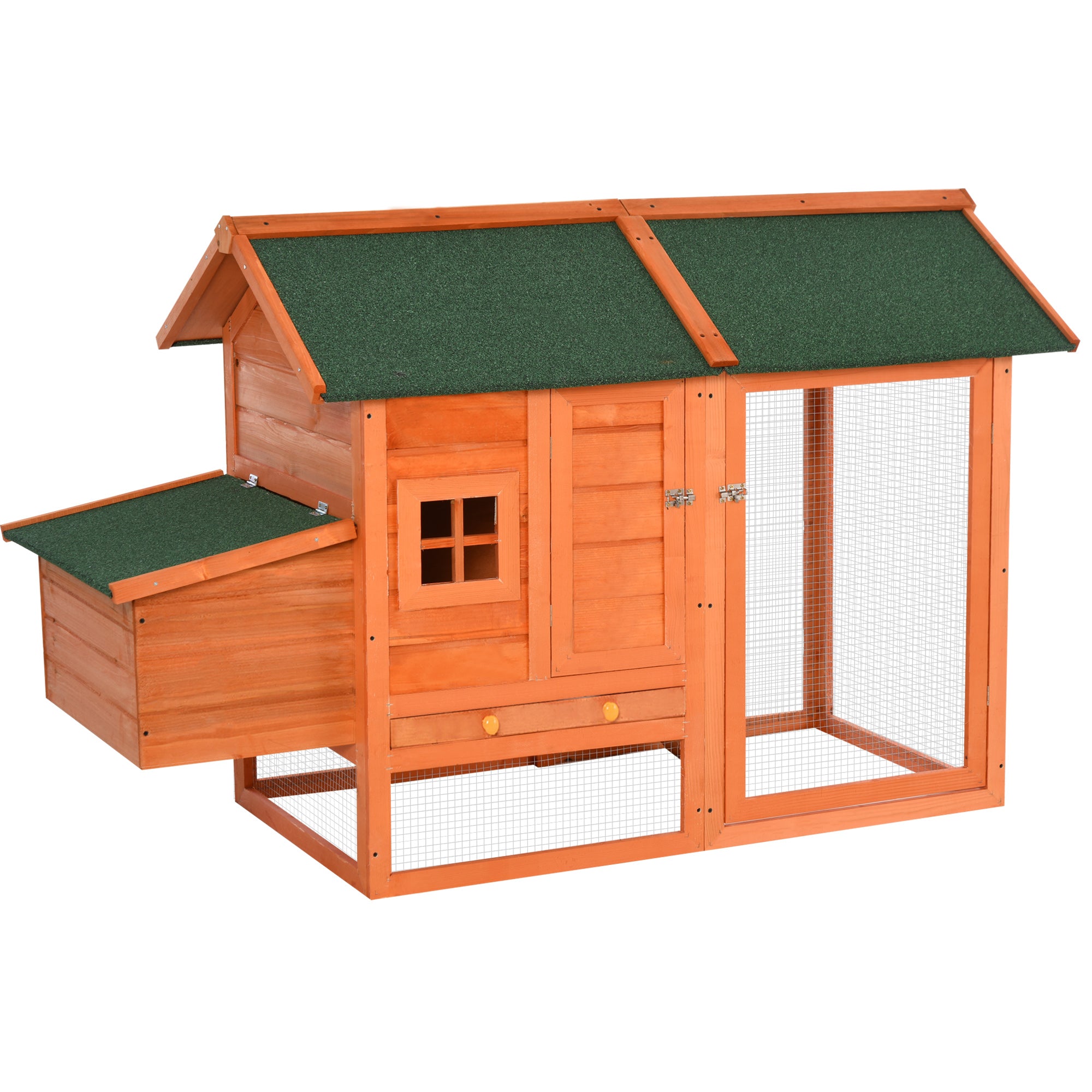 Small Outdoor Chicken Coop with Nesting Box & Run, 170cm, PawHut,