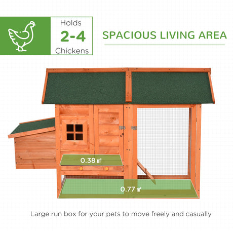 Small Outdoor Chicken Coop with Nesting Box & Run, 170cm, PawHut,