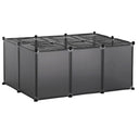 Small Pet Playpen with Door, Guinea Pigs Metal Mesh Cage with Mallet, PawHut, Transparent