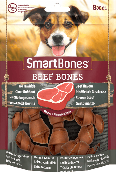 SmartBones Beef Mini Dog Treats 7 x 8 Pieces, SmartBones,