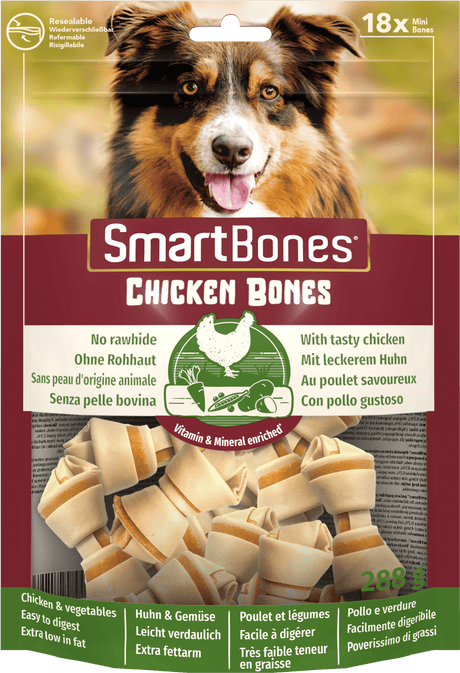 SmartBones Chicken Mini Dog Treats 6 x 18 Pieces, SmartBones,