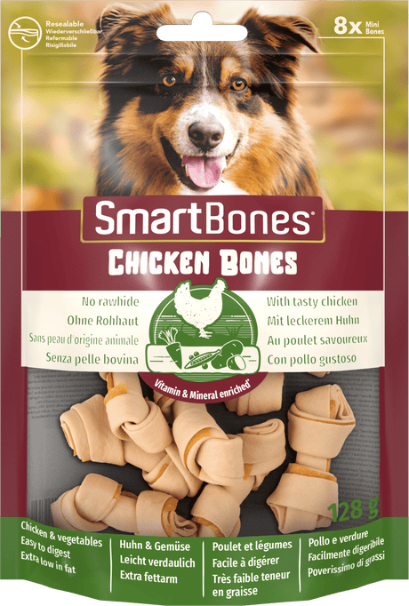 SmartBones Chicken Mini Dog Treats 7 x 8 Pieces, SmartBones,