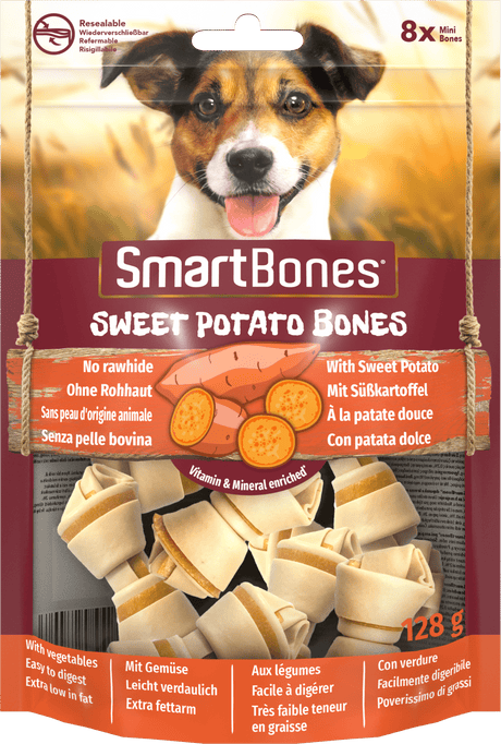 SmartBones Sweet Potato Mini Dog Treats 7 x 8 Pieces, SmartBones,