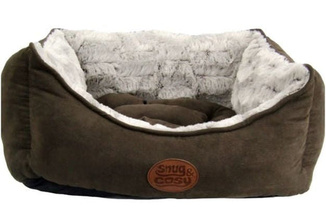 Snug & Cosy Novara Brown Rectangle Dog Bed, Snug & Cosy, S 53.5 cm