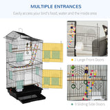 Spacious Bird Cage with Toys, Tray & Perches for Small Birds, PawHut,