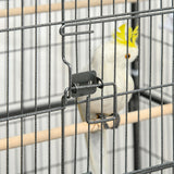 Spacious Rolling Bird Cage for Budgies, Finches and Canaries, PawHut, Dark Grey