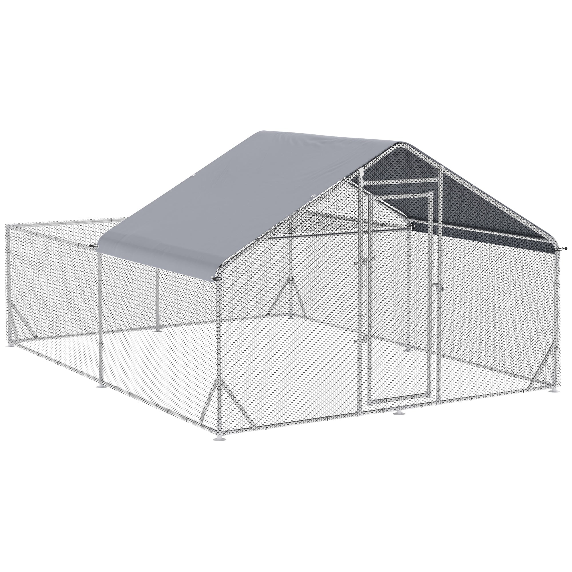 Spacious Walk-In Chicken Run with Protective Roof, PawHut,