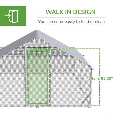 Spacious Walk-In Chicken Run with Protective Roof, PawHut,