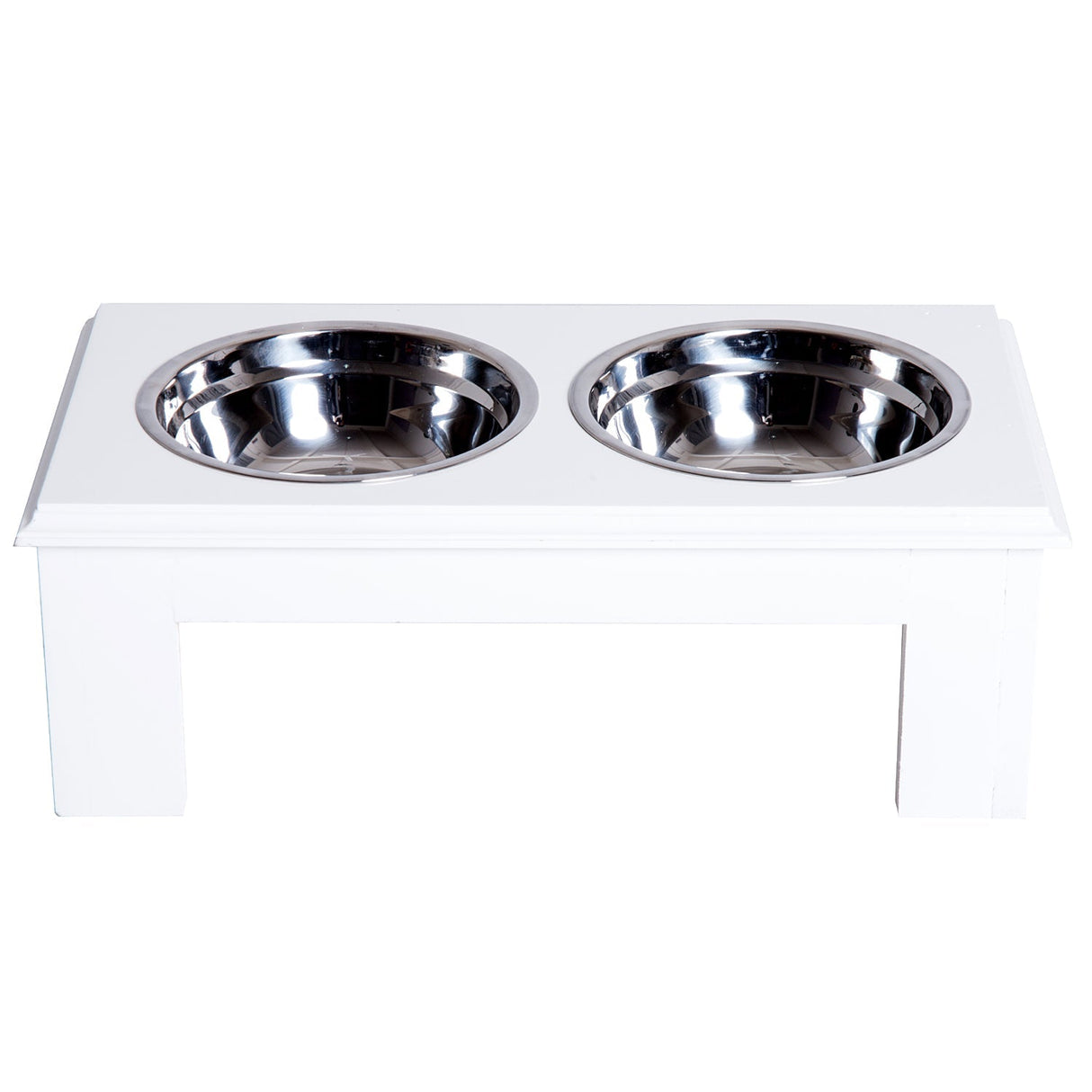 Stainless Steel Pet Feeder 15H cm, PawHut, White