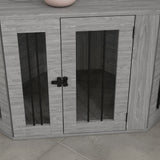 Stylish Corner Dog Crate Furniture with Cushion - Grey, PawHut,