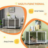 Stylish Dog Crate End Table with Cushion for Small/Medium Dogs, PawHut,