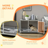 Stylish Dog Crate End Table with Cushion for Small/Medium Dogs, PawHut,