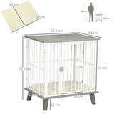 Stylish Dog Crate Furniture with End Table for Small Dogs, PawHut, 64.5 x 48 x 70.5 cm