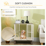 Stylish Dog Crate Furniture with End Table for Small Dogs, PawHut, 64.5 x 48 x 70.5 cm