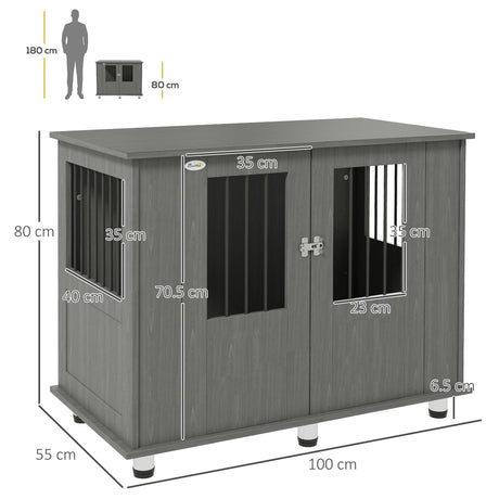 Stylish Dog Crate Table for Medium/Large Dogs with Magnetic Door, PawHut,