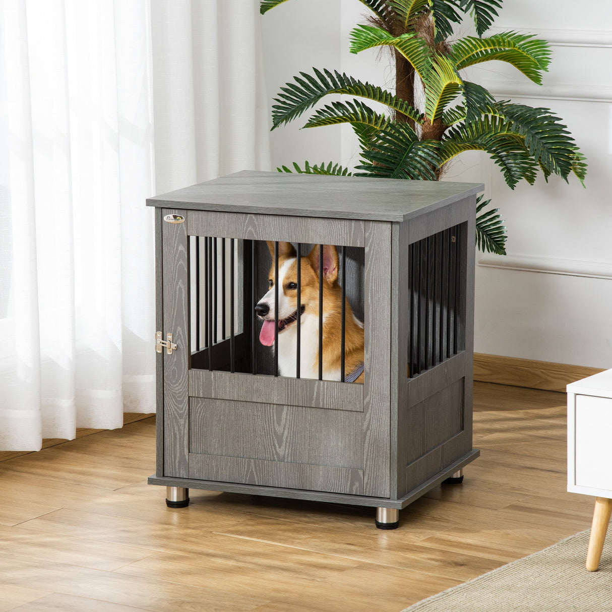 Stylish Dog Crate Table for Small Dogs with Magnetic Door, PawHut,