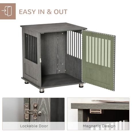 Stylish Dog Crate Table for Small Dogs with Magnetic Door, PawHut,