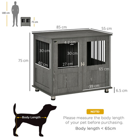 Stylish Dog Crate Table for Small/Medium Dogs with Magnetic Door, PawHut,