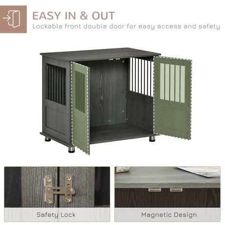 Stylish Dog Crate Table for Small/Medium Dogs with Magnetic Door, PawHut,