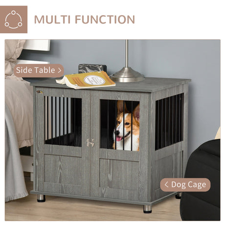 Stylish Dog Crate Table for Small/Medium Dogs with Magnetic Door, PawHut,