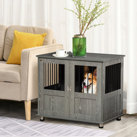 Stylish Dog Crate Table for Small/Medium Dogs with Magnetic Door, PawHut,