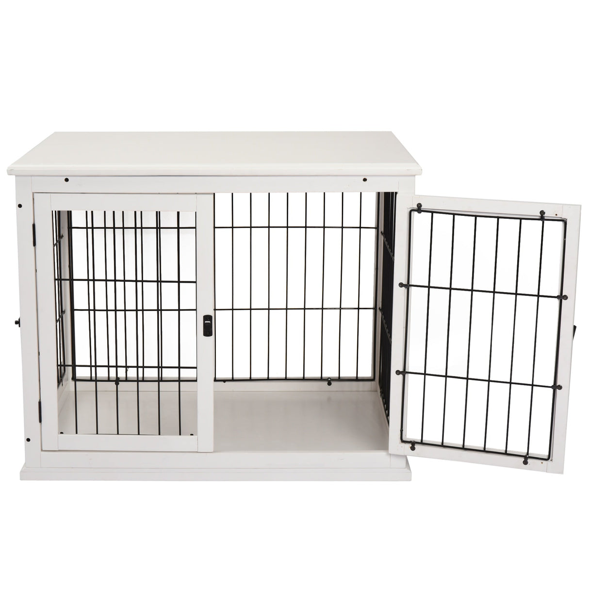 Stylish Furniture-Style Dog Crate with 3 Doors for Small Dogs, PawHut, White