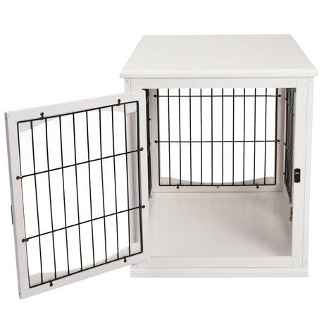 Stylish Furniture-Style Dog Crate with 3 Doors for Small Dogs, PawHut, White