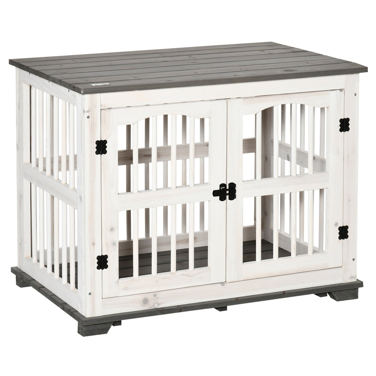 Stylish Wooden Dog Crate & End Table for Small/Medium Pets, PawHut,