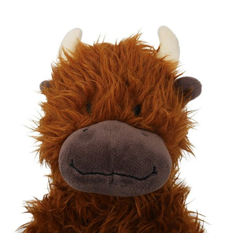 Super Tough Plush Rope Core Cow Dog Toy x3, Rosewood,