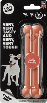 TastyBone Nylon Bone Bacon | Multi Sizes, TastyBone, Small