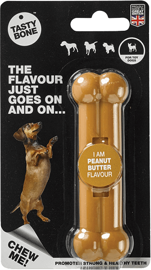 TastyBone Nylon Bone Peanut Butter | XSmall Toy Dogs, TastyBone,