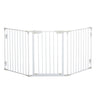 Three-Panel Pet Safety Gate Barrier with Walk Through Door, PawHut, Black