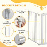 Three-Panel Pet Safety Gate Barrier with Walk Through Door, PawHut, Black