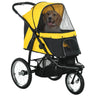 Three - Wheel Foldable Pet Stroller for Small/Medium Dogs, PawHut, Yellow