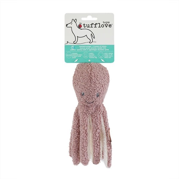 Tufflove Octopus Dog Toy x3, Rosewood, Medium