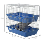 Two-Tier Small Mammal Cage with Ramp and Accessories, PawHut,