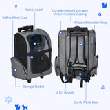 Versatile 2-in-1 Puppy Carrier & Backpack with Wheels, PawHut,