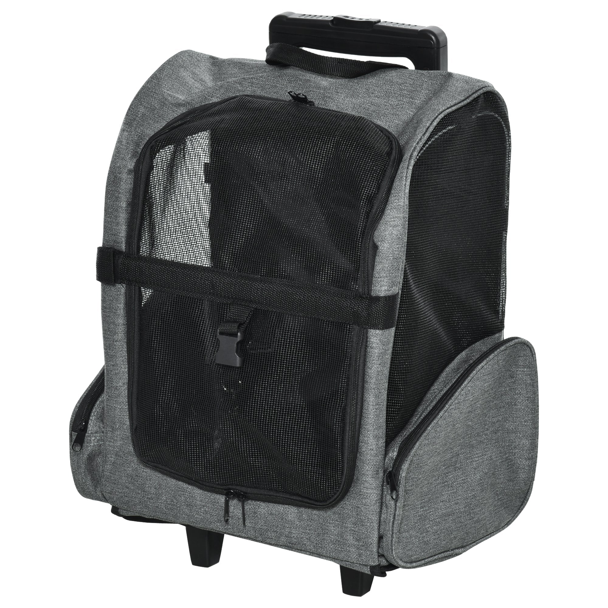 Versatile 2-in-1 Puppy Carrier & Backpack with Wheels, PawHut,