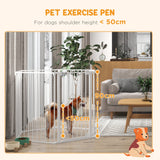 Versatile 6-Panel Puppy Playpen Gate with Auto-Lock Door - White, PawHut,