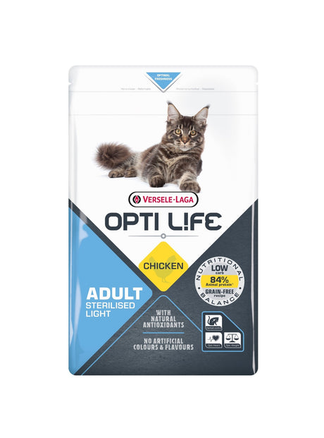 Versele Laga Opti Life Cat Adult Sterilised/Light Grain Free Chicken, Versele Laga, 4 x 1kg