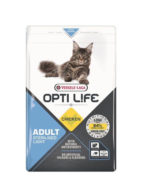 Versele Laga Opti Life Cat Adult Sterilised/Light Grain Free Chicken, Versele Laga, 4 x 2.5kg