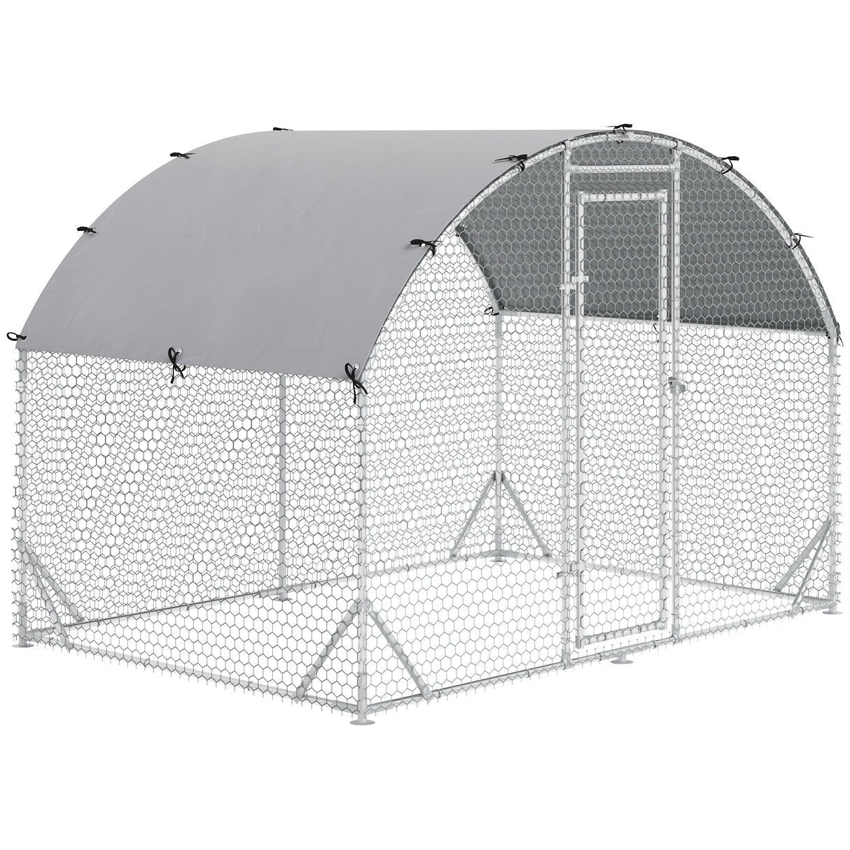 Walk-In Chicken Run with Water-Resistant Cover 2.8 x 1.9 x 2m, PawHut,