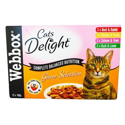 Webbox Cat Delight Gravy Pouch 4x (12x100g), Webbox,